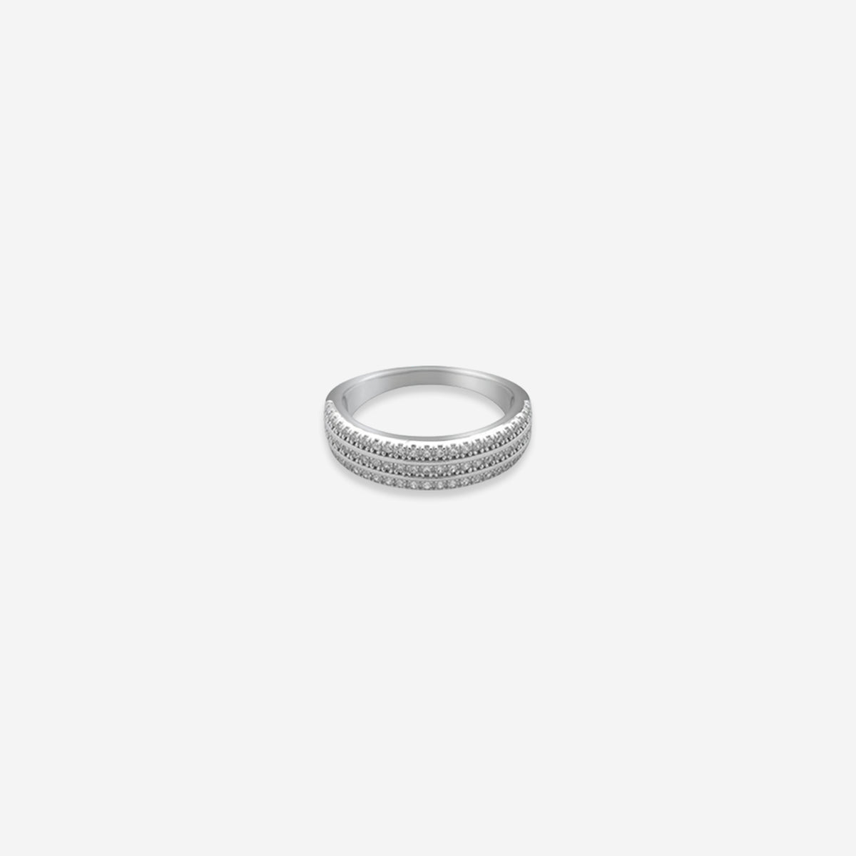 Triad Luxe Ring – Sterling Silver with Radiant Brilliance
