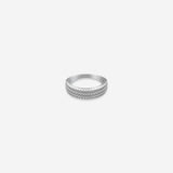 Diamonds row Women`s ring in silver