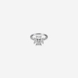 Silver Radiant Cross Women`s Ring