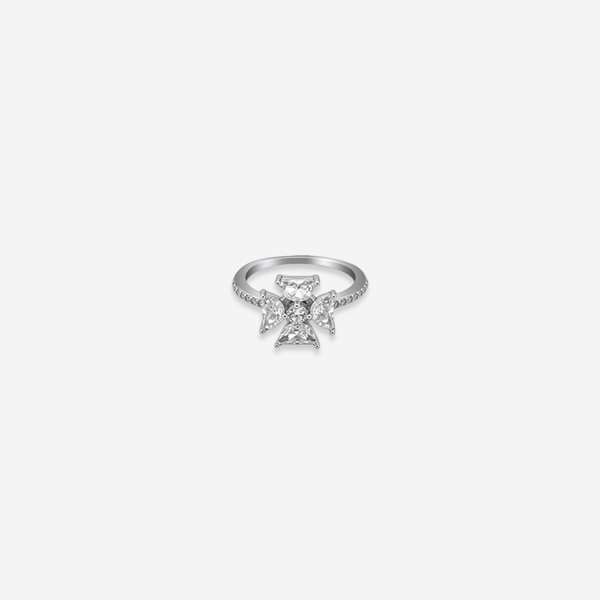 Radiant Cross Ring – Sterling Silver with Classic Grace