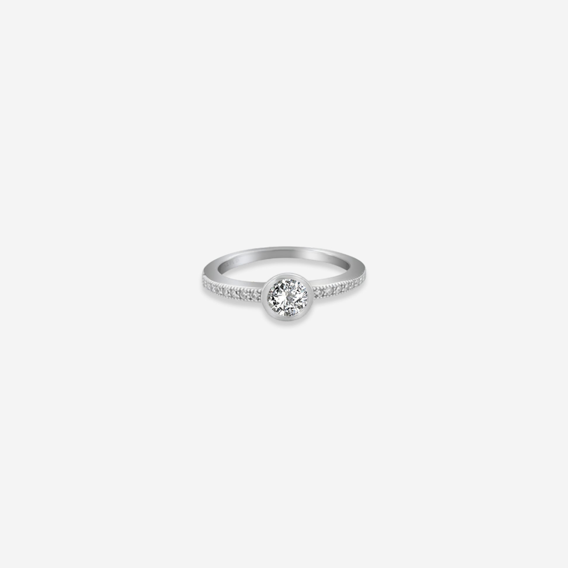Lustre Bloom Ring – Sterling Silver with Radiant Sparkle