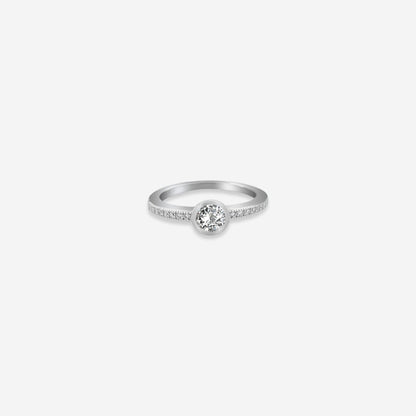 Lustre Bloom Ring – Sterling Silver with Radiant Sparkle