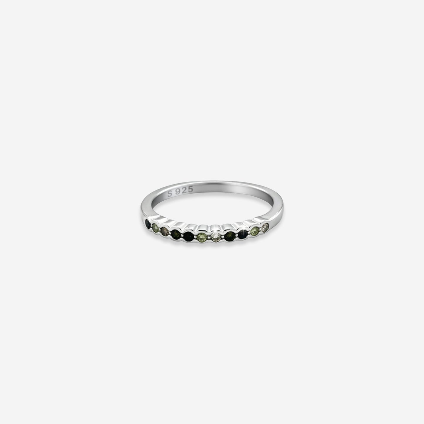oceanic flow ring – sterling silver with sparkling waves
