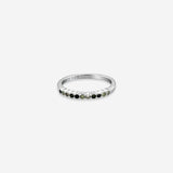 Bold gemstone contrast ring in Silver