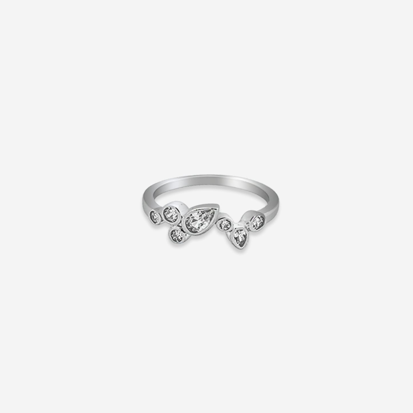 elysia ring – sterling silver with pear-cut grace