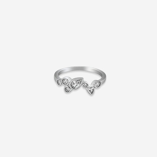 Elysia Ring – Sterling Silver with Pear-Cut Grace