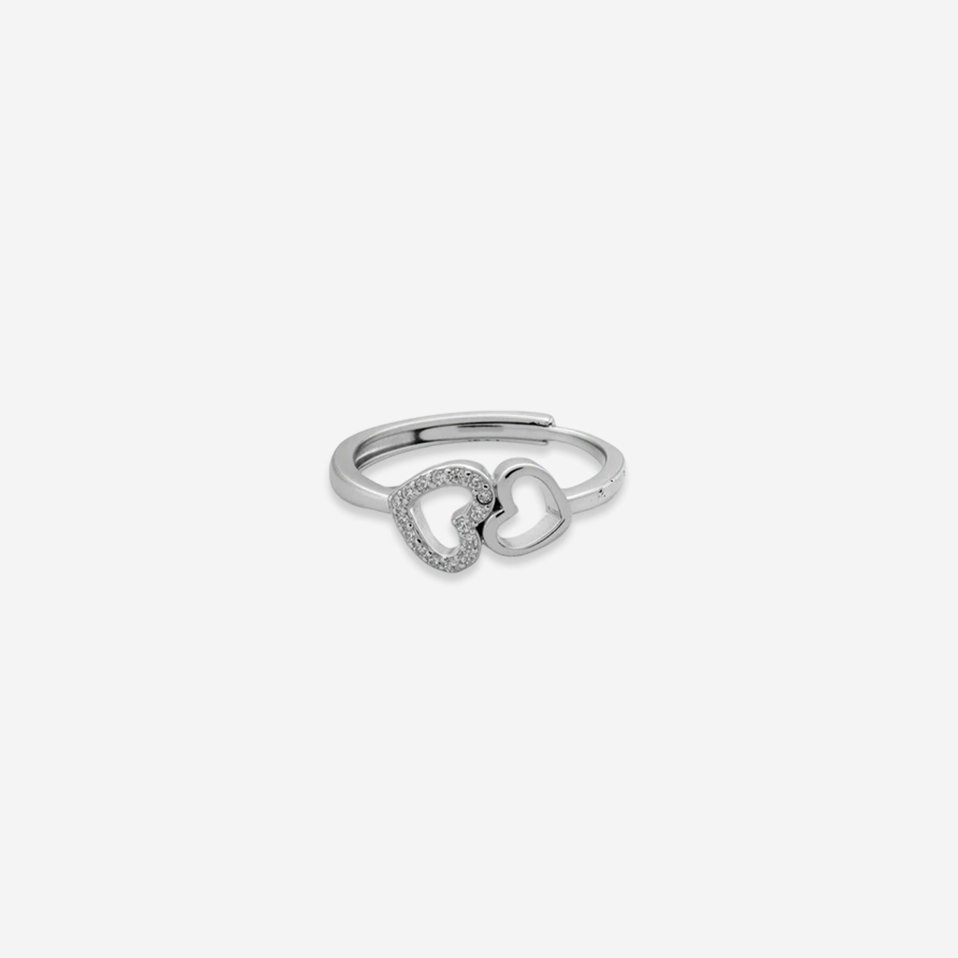 Twin Flame Ring– Sterling Silver Enchanted Hearts
