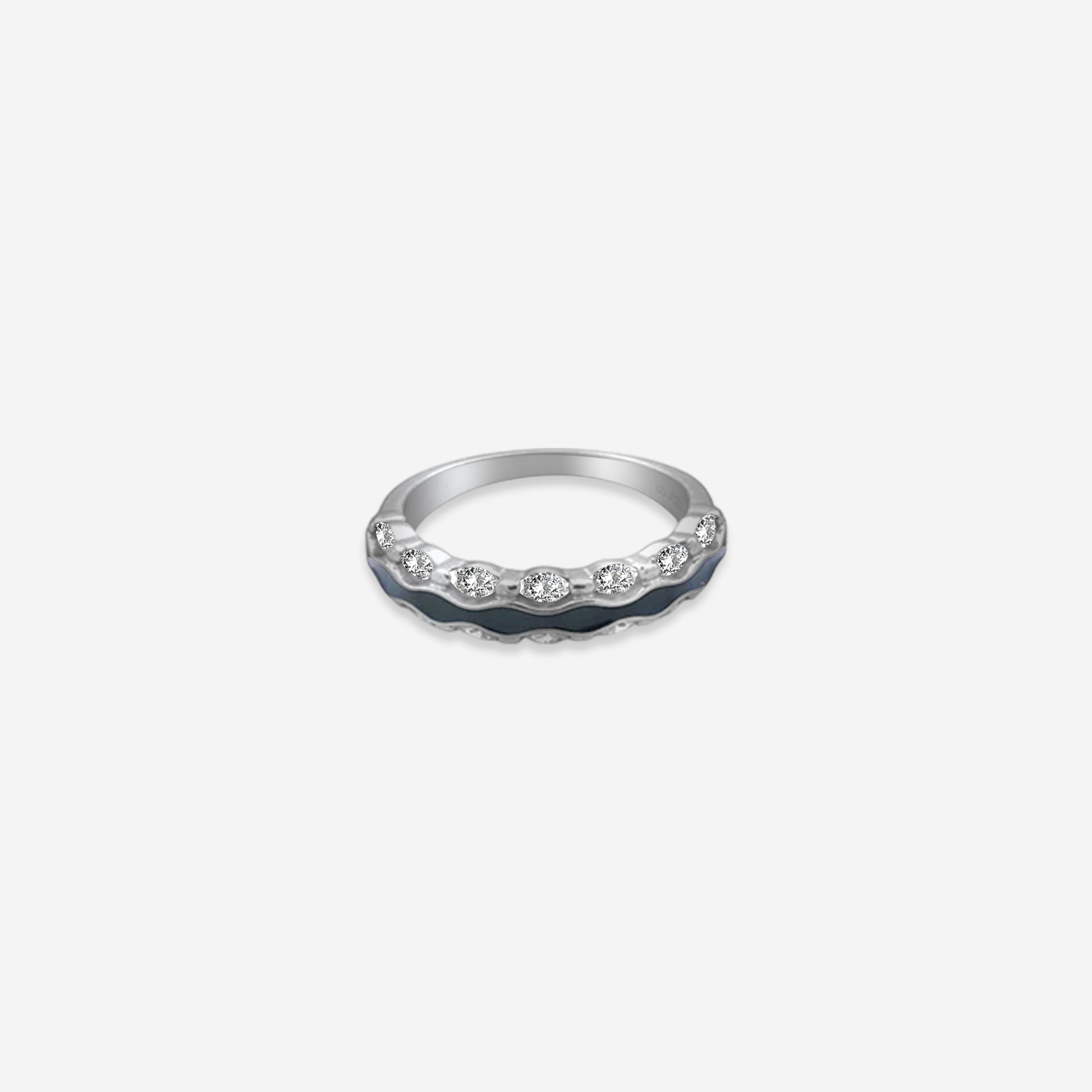 Oceanic Flow Ring– Sterling Silver with Waves