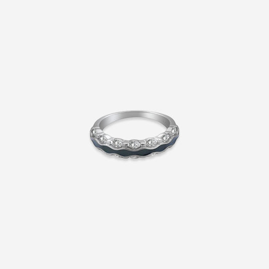 Oceanic Flow Ring– Sterling Silver with Waves