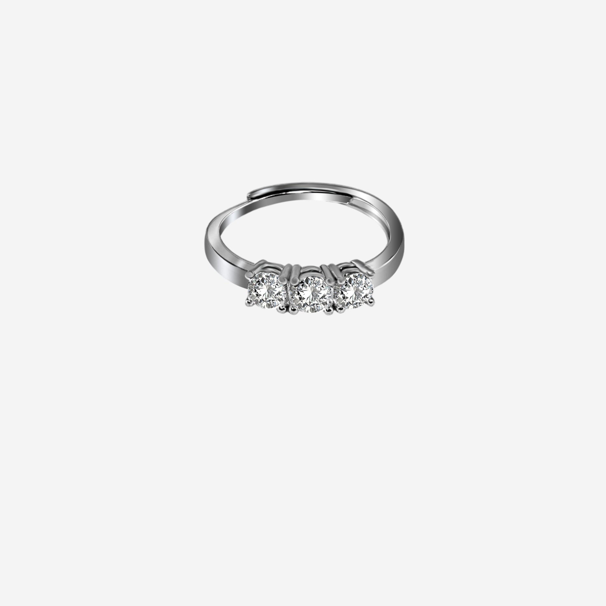 Sterling Silver ring with three diamonds