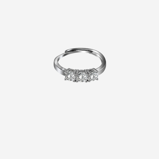 Sterling Silver ring with three diamonds