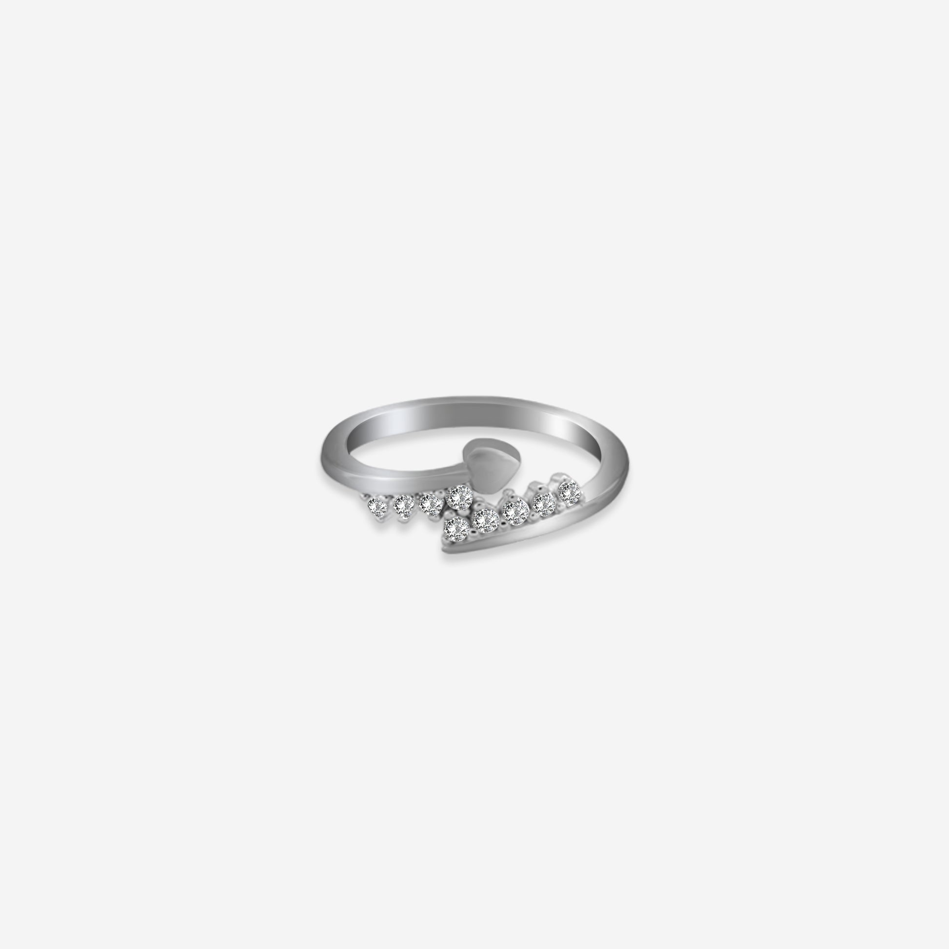 Heart Glow Ring– Sterling Silver Sparkling Romance