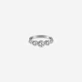 Silver diamond row women`s Ring