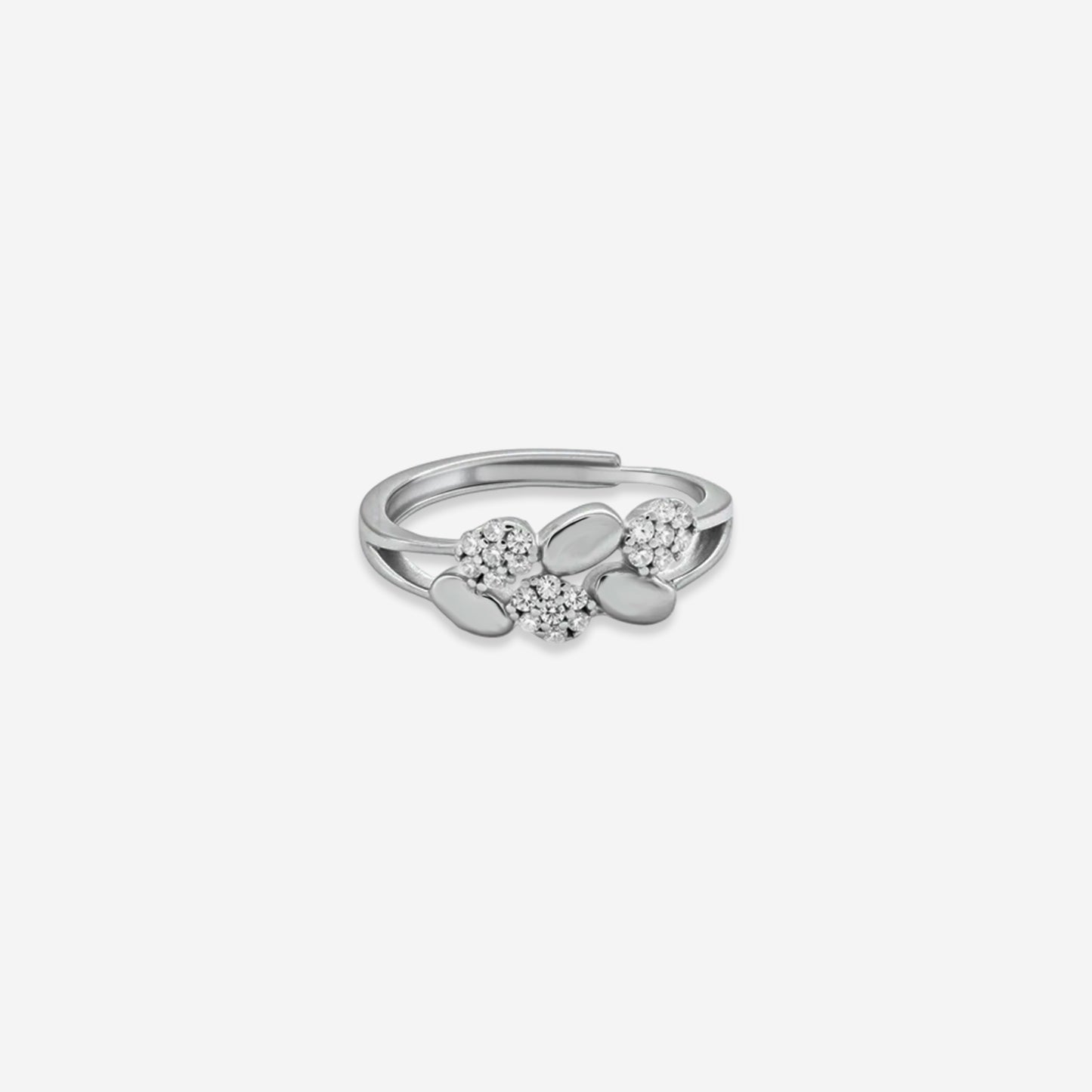 intertwined sterling silver hearts ring 