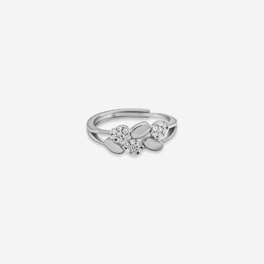 Intertwined Sterling silver Hearts Ring 