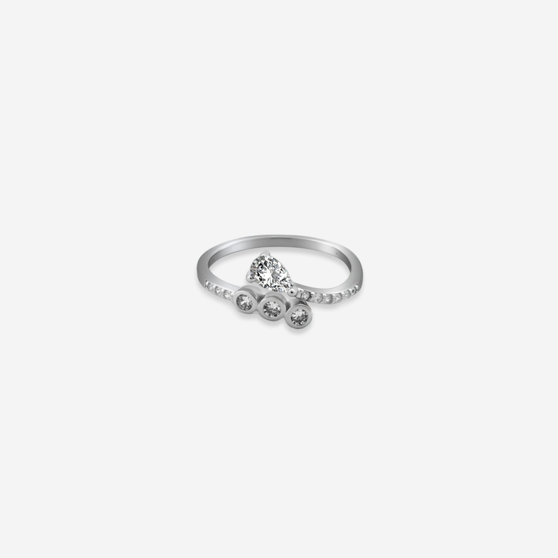 Sterling silver diamond ring