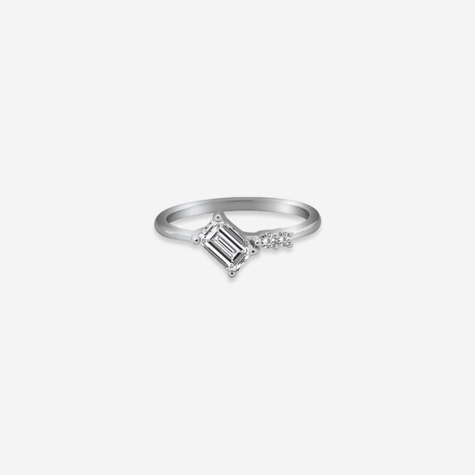 Sterling silver Square Brilliance Ring – with Sparkling Accents