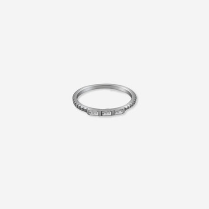 Sterling silver Radiance Duo Ring –with Geometric Elegance