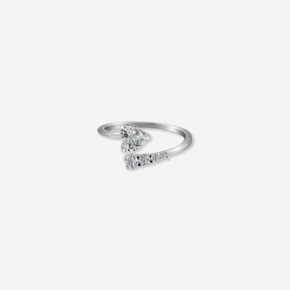 Sterling silver Heart Radiance Ring –with Graceful Sparkle
