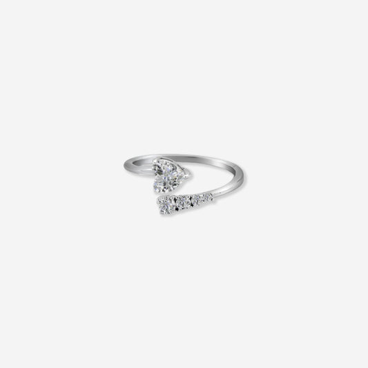Sterling silver Heart Radiance Ring –with Graceful Sparkle