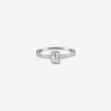 Slim Centre Stone Ring in Silver