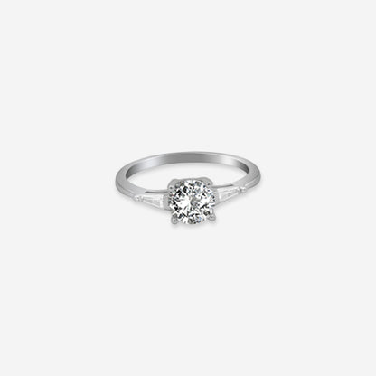 Eterna Diamond Ring – Sterling Silver with Classic Brilliance 