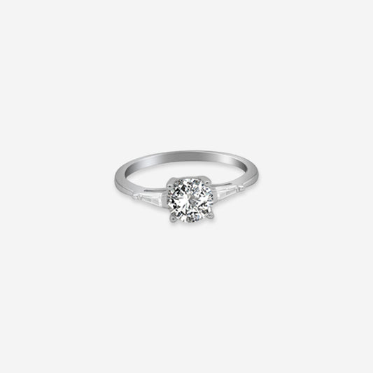 Eterna Diamond Ring – Sterling Silver with Classic Brilliance 