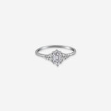 Silver Elongated Diamond Ring