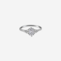 Sterling silver Elongated Diamond Ring