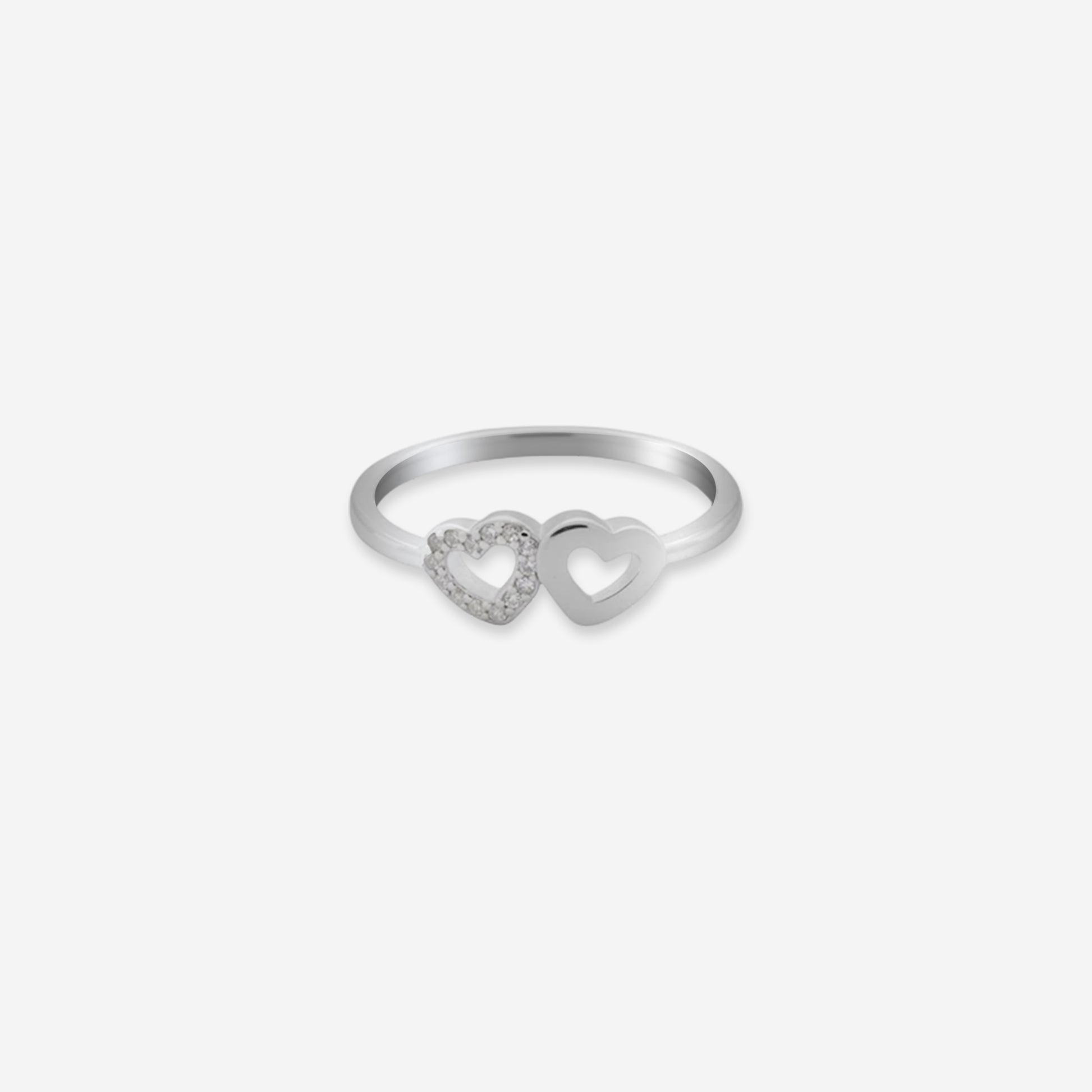 Sterling silver Dual Heart Ring