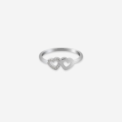 Sterling silver Dual Heart Ring