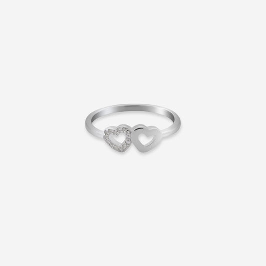 Sterling silver Dual Heart Ring