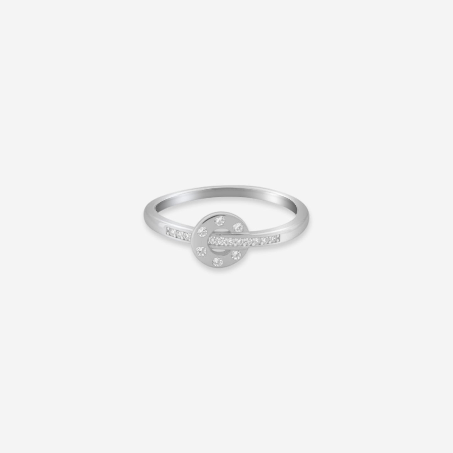 sterling silver diamond circle ring