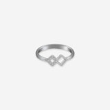 Silver Diamond Duo shaped Ring