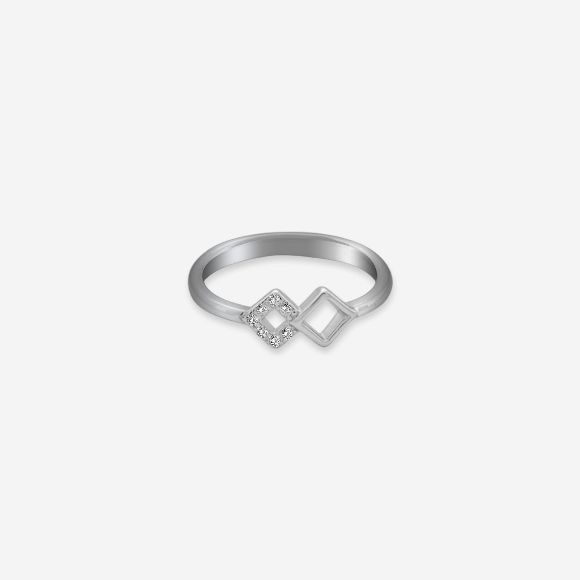 Sterling silver Diamond Duo Ring