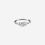Silver Interlocking Circle Women`s Ring