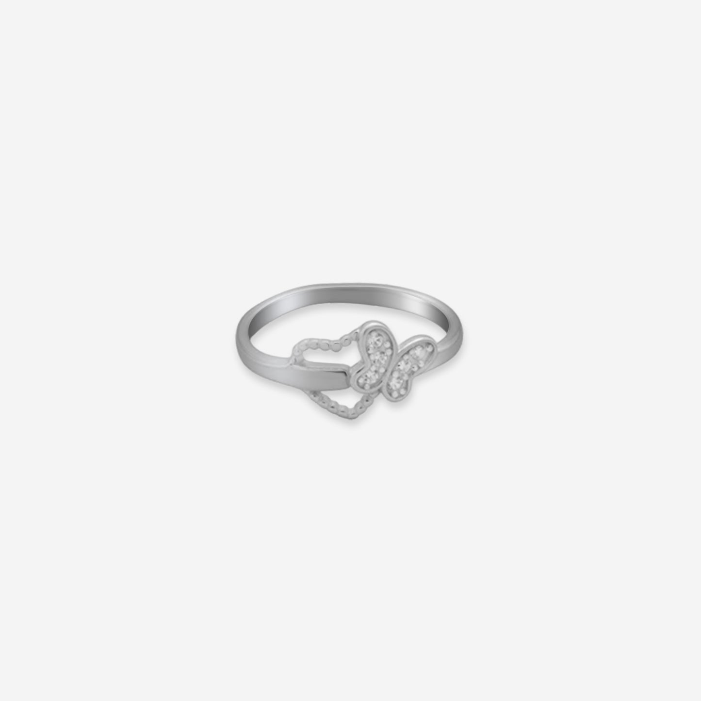 sterling silver butterfly crystal ring
