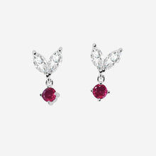 Pair of Silver earrings with butterfly-shaped top