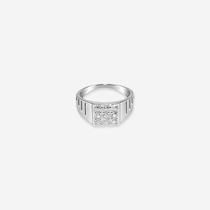 Sterling silver Sleek Symmetry Men`s Ring