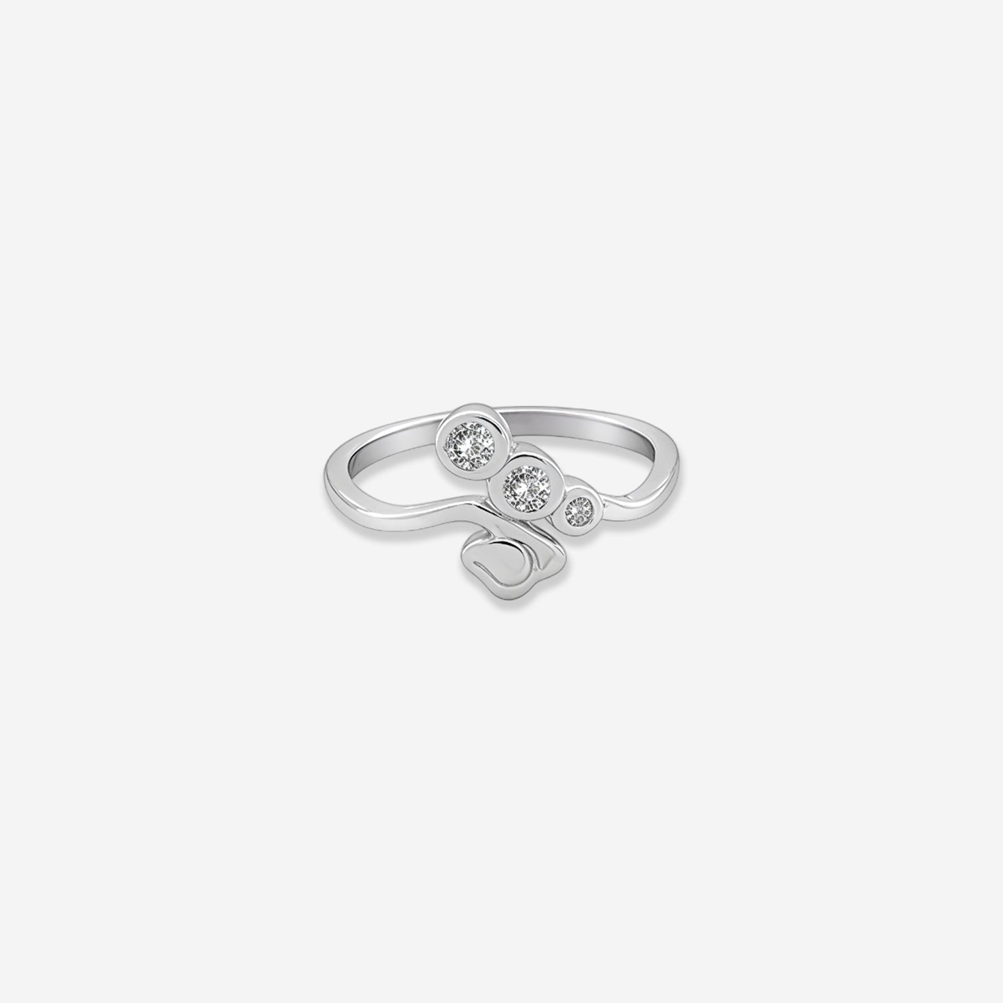 sterling silver trio bezel ring