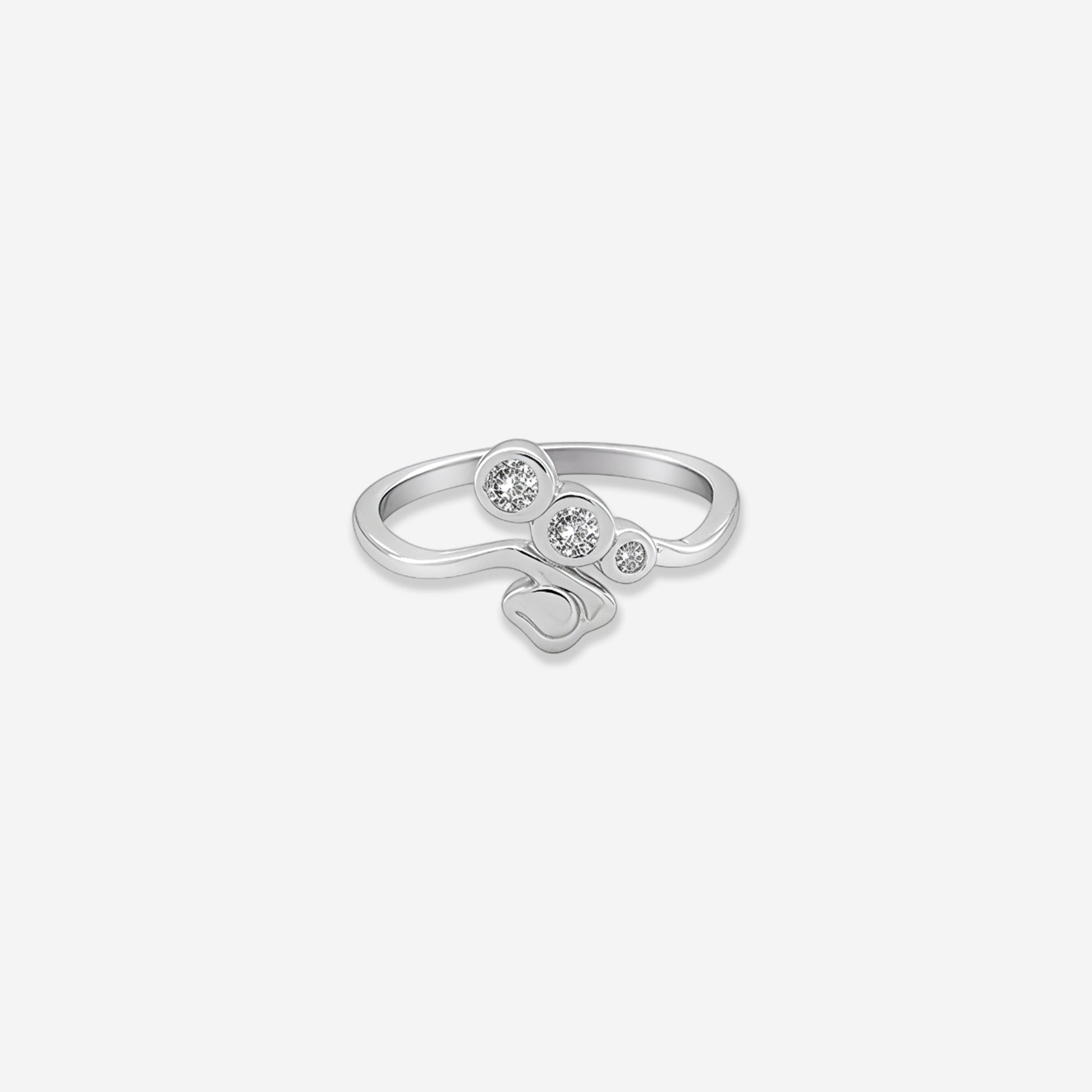 Sterling silver Trio Bezel Ring