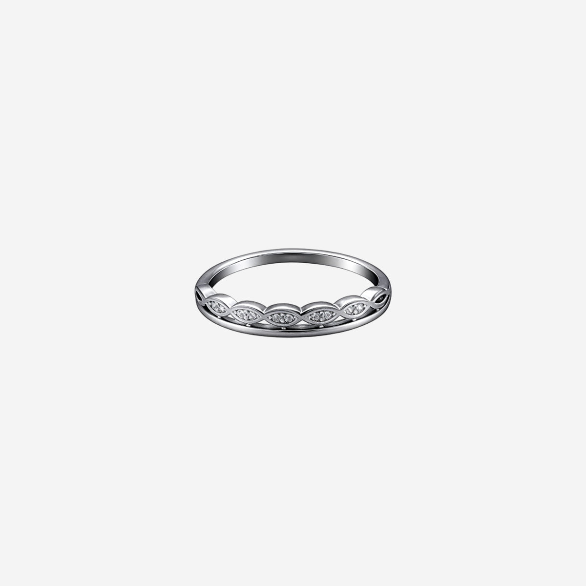 Sterling silver marquise-cut pattern ring