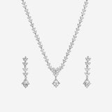 Silver Diamond Leaf Cascade Set