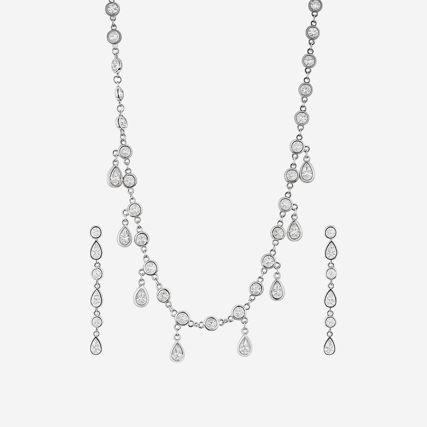sterling silver elira necklace in flowing sparkle