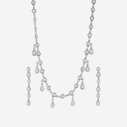 Sterling Silver Elira Necklace in Flowing Sparkle