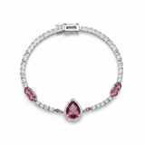 Sterling silver Crimson Bloom Bracelet