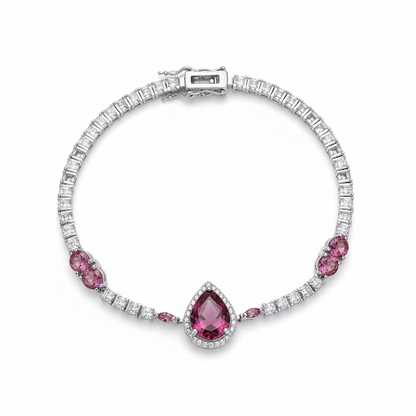 Sterling silver Crimson Bloom Bracelet