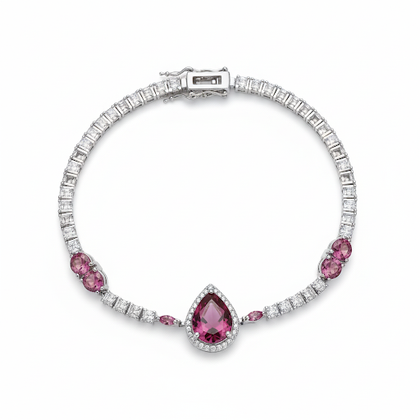 Sterling silver Crimson Bloom Bracelet