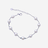 Pearl Embrace Bracelet in Silver