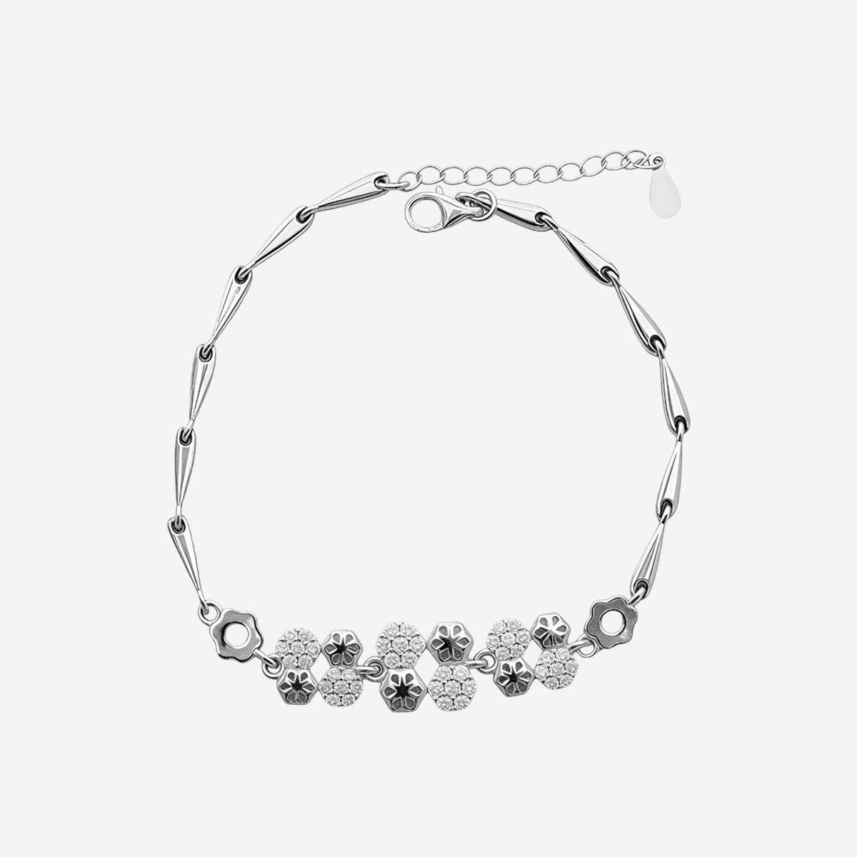 Sterling silver Florana Hex Bracelet